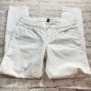 Gap‎ Jeans Women's Sz.10/30 White Skinny Fit Distressed Denim Rockstar